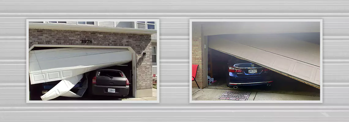 Repair Commercial Garage Door Got Hit By A Car in Champaign, Illinois